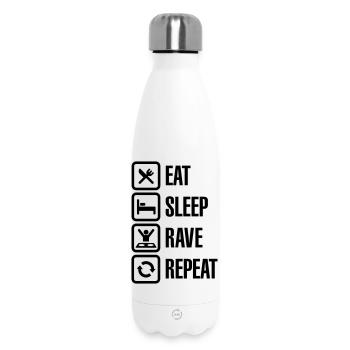 Eat sleep rave repeat - Thermosflasche 500 ml - Weiß - Vorne
