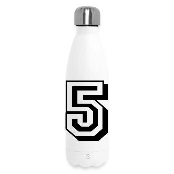 5 five number birthday black - Insulated Water Bottle 500 ml - white - Front