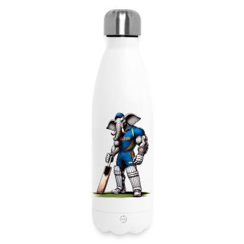 Motif d'éléphant pour le sport de cricket indien - Bouteille isotherme 500 ml - blanc - Devant