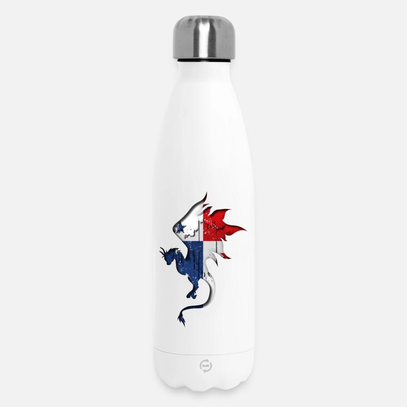 Drapeau du Panama - Silhouette de dragon - Bouteille isotherme 500 ml - blanc