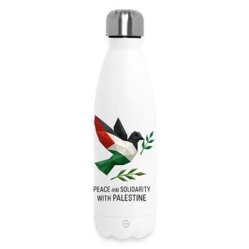 Friedenstaube in den Farben Palästinas - Thermosflasche 500 ml - Weiß - Vorne