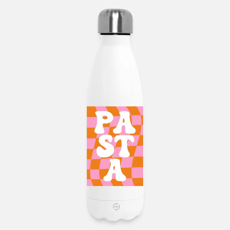 Pasta Retro Check - Bouteille isotherme 500 ml - blanc