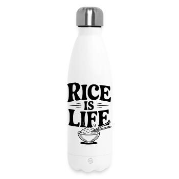 Rice is Life - Insulated Water Bottle 500 ml - white - Front