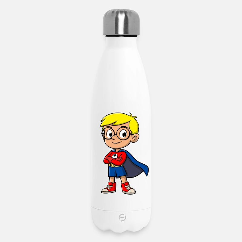Kleiner Superheld mit Brille - Thermosflasche 500 ml - Weiß