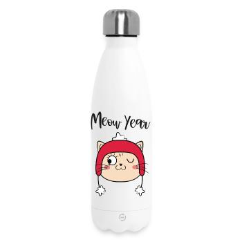 MEOW YEAR - Insulated Water Bottle 500 ml - white - Front