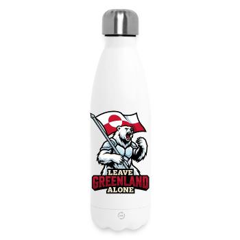Laissez le Groenland en paix : design du drapeau des ours polaires - Bouteille isotherme 500 ml - blanc - Devant
