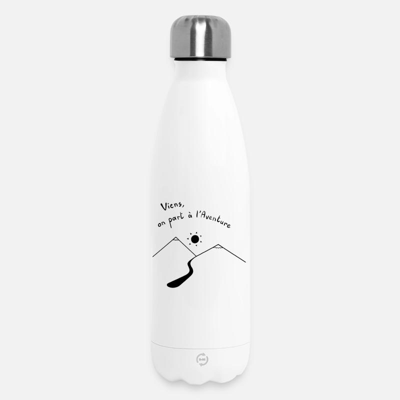 Viens, on part à l'Aventure - Bouteille isotherme 500 ml - blanc
