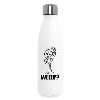 PLEURER ? Tête de poulet déconcertée – Humour - Bouteille isotherme 500 ml - blanc - Devant