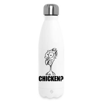 POULET ? Tête de poulet déconcertée – Humour - Bouteille isotherme 500 ml - blanc - Devant