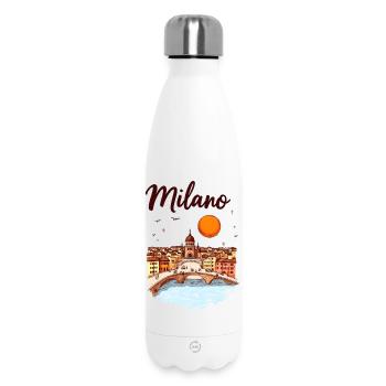 Milan Skyline – la métropole italienne de la mode et du design - Bouteille isotherme 500 ml - blanc - Devant