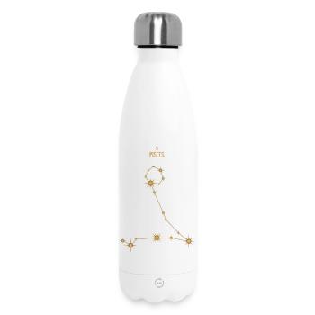 Pisces Zodiac Sign Star Constellation Golden Tones - Insulated Water Bottle 500 ml - white - Front