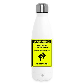 Warnung! Krav Maga Praktizierender! - Thermosflasche 500 ml - Weiß - Vorne