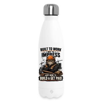 Construction Cat: Bauen und verdienen - Thermosflasche 500 ml - Weiß - Vorne