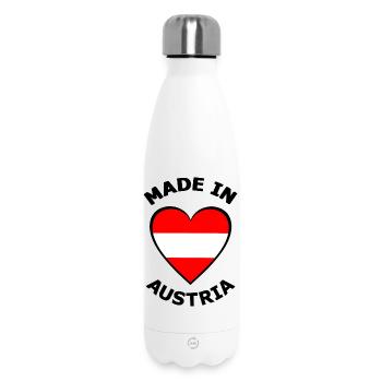 Österreich Flaggenherz - Thermosflasche 500 ml - Weiß - Vorne