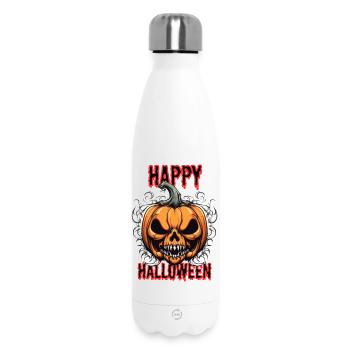 Creepy pumpkin head with horror charm - Insulated Water Bottle 500 ml - white - Front