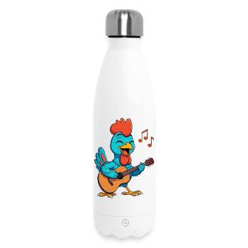 Poulet jouant de la guitare - Bouteille isotherme 500 ml - blanc - Devant