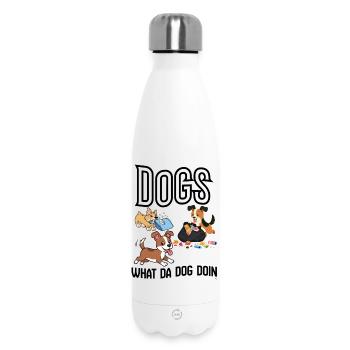 Dogs cleaning up trash - Insulated Water Bottle 500 ml - white - Front