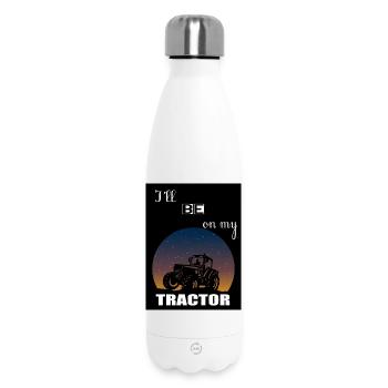 Ich werde auf meinem Traktor sitzen - Thermosflasche 500 ml - Weiß - Vorne