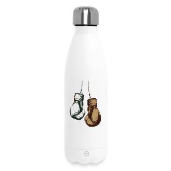 Boxhandschuhe hängend an den Schnüren Design - Thermosflasche 500 ml - Weiß - Vorne