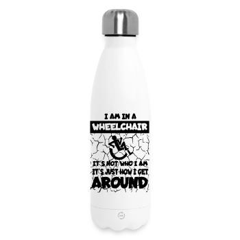 I move around in my wheelchair * - Insulated Water Bottle 500 ml - white - Front