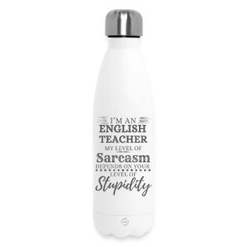 English Teacher Sarcasm - Insulated Water Bottle 500 ml - white - Front