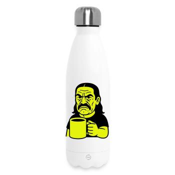 Homme de café en colère - Bouteille isotherme 500 ml - blanc - Devant