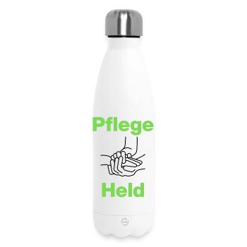 Care hero, hands, with heart, caregiver, nurse - Insulated Water Bottle 500 ml - white - Front