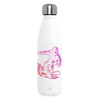 Motif classique du snowboard - Bouteille isotherme 500 ml - blanc - Devant