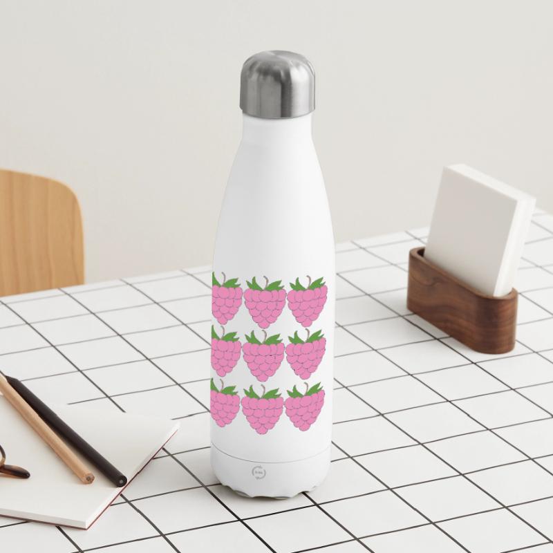 Raspberry Grid Pattern Insulated Water Bottle 500 ml