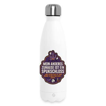Spukschloss Zuhause lustiger Spruch - Thermosflasche 500 ml - Weiß - Vorne