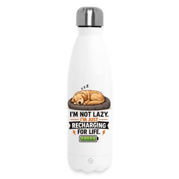 Recharge Mode: Sleepy Pup - Insulated Water Bottle 500 ml - white - Front