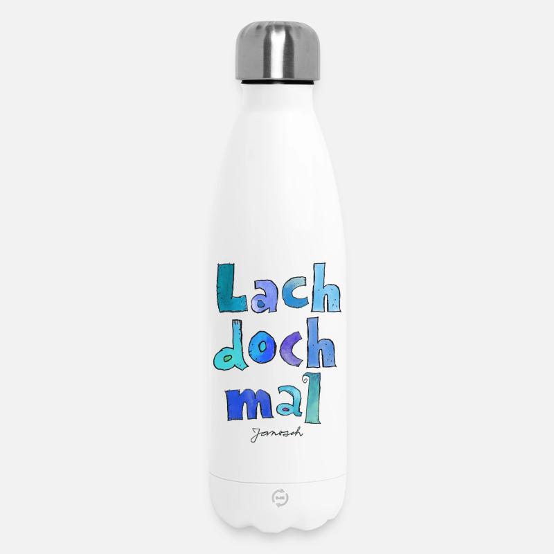 Janosch Lach Doch Mal Spruch  - Thermosflasche 500 ml - Weiß