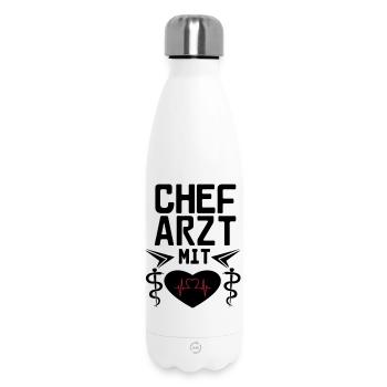 Chefarzt mit Herz Geschenk - Thermosflasche 500 ml - Weiß - Vorne