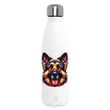 German Shepherd Dog - Insulated Water Bottle 500 ml - white - Front
