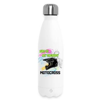 motocross helmet - Insulated Water Bottle 500 ml - white - Front