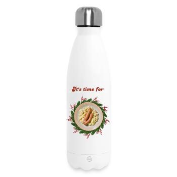 Drôle de Noël - Dîner de Noël - Veille de Noël - Bouteille isotherme 500 ml - blanc - Devant
