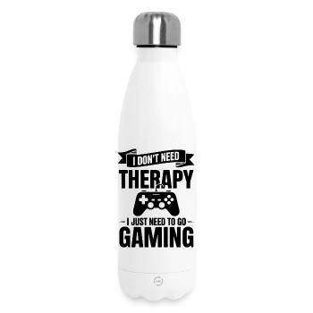 Je n’ai pas besoin de thérapie, j’ai juste besoin de jeux vidéo - Bouteille isotherme 500 ml - blanc - Devant