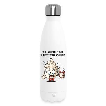 Tasse matinale anxieuse avec alarme - Bouteille isotherme 500 ml - blanc - Devant