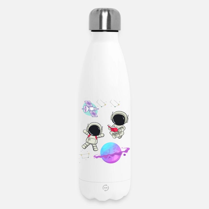 Astronautes colorés en orbite - Bouteille isotherme 500 ml - blanc