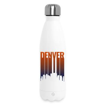 Denver Skyline Gradient - Insulated Water Bottle 500 ml - white - Front