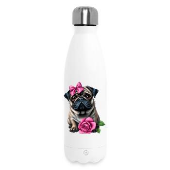 Mops Hund - Thermosflasche 500 ml - Weiß - Vorne