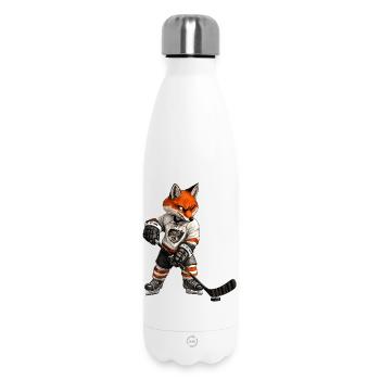 Hockey sur glace des Foxes - Bouteille isotherme 500 ml - blanc - Devant