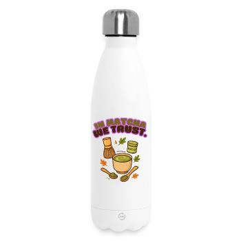 In Matcha We Trust Design Kaffee trinken viral  - Thermosflasche 500 ml - Weiß - Vorne
