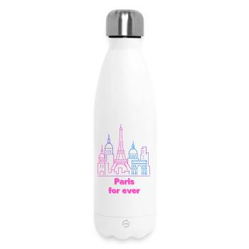 Néon Horizon Paris Silhouette Ville Ville - Bouteille isotherme 500 ml - blanc - Devant