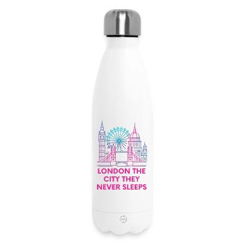 London Neon Skyline Nightlife - Insulated Water Bottle 500 ml - white - Front