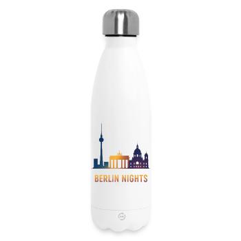 Berlin Nights Skyline - Insulated Water Bottle 500 ml - white - Front