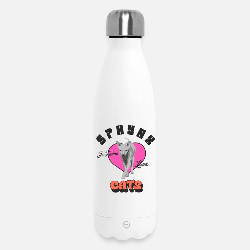 Ich liebe Sphynx Cats Lover - Thermosflasche 500 ml - Weiß
