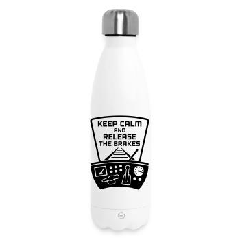 Brakes Release Railway Train Driver - Insulated Water Bottle 500 ml - white - Front