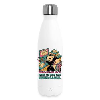 Panda im Homeoffice Hörensagen - Thermosflasche 500 ml - Weiß - Vorne