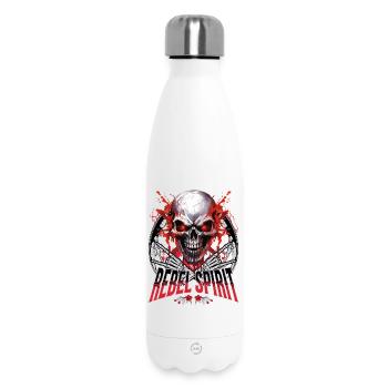 crâne squelette moto motard gang - Bouteille isotherme 500 ml - blanc - Devant